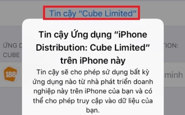 Cho Phep Ung Dung Duoc Cai Dat Tren May Ios Bang Cach Chon Cube Limited 1