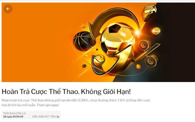 Hoan Tra Tien Cuoc Khong Gioi Han Cho Nguoi Choi Tham Gia Ca Cuoc The Thao